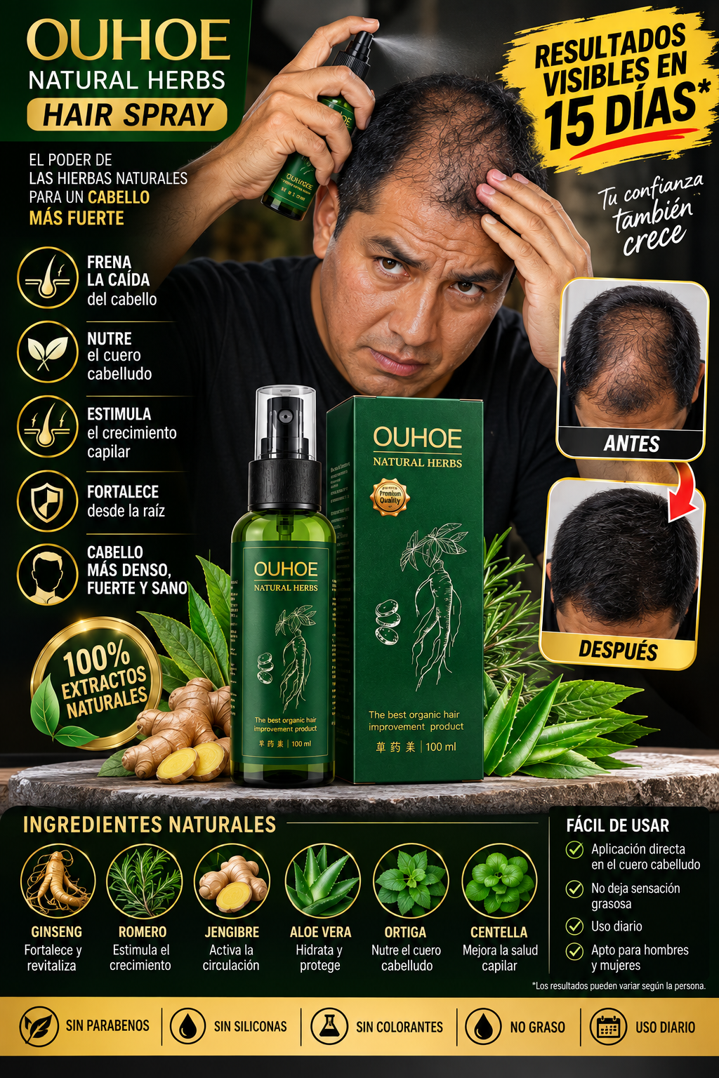 🌿💚 OUHOE — DESPIERTA LA FUERZA DE TU CABELLO ✨ NUTRE LA RAÍZ. FORTALECE TU CABELLO. DALE VIDA A CADA HEBRA.